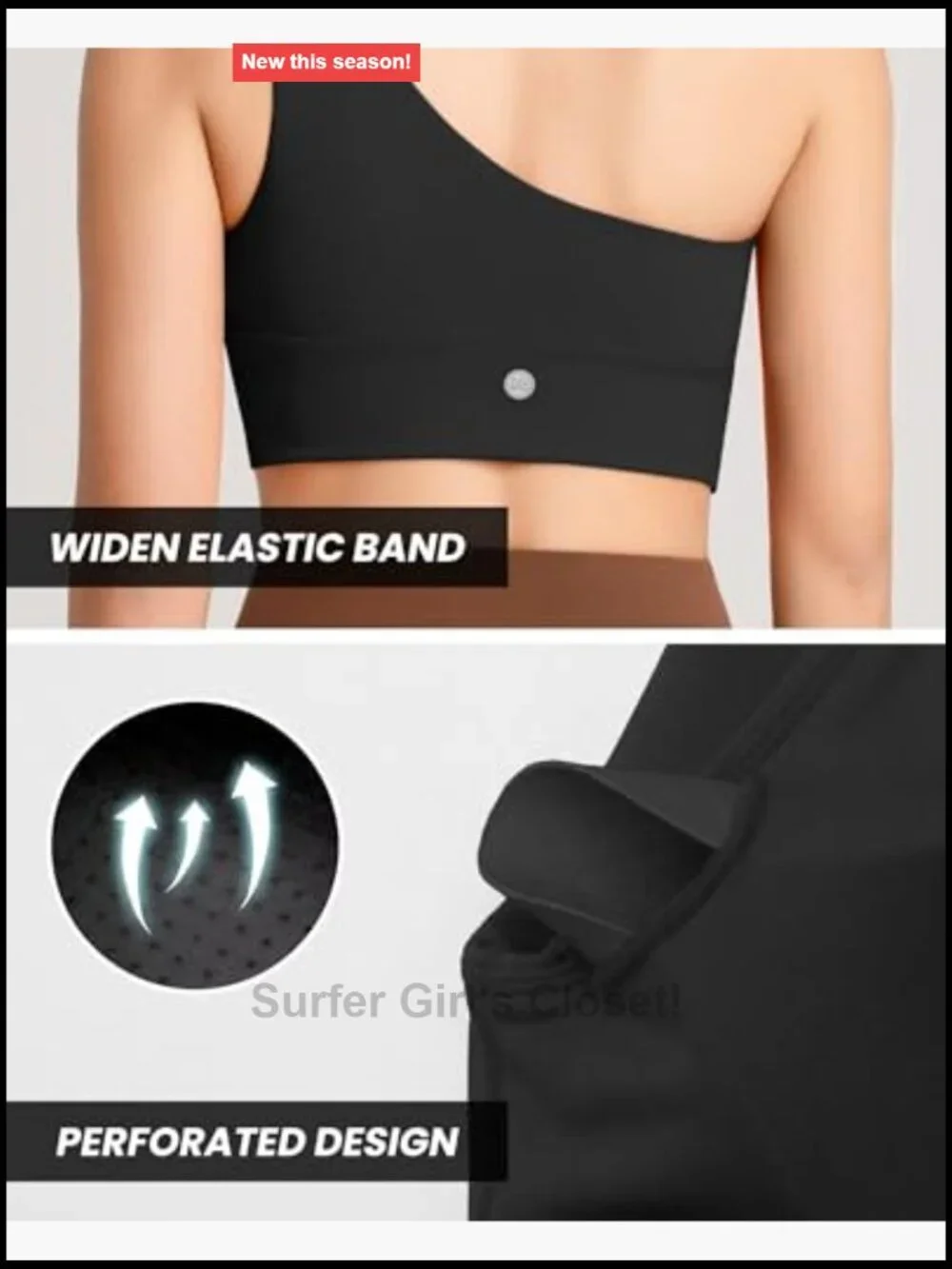 One Shoulder Sports Bra Yoga Crop Top Womens Gym Training